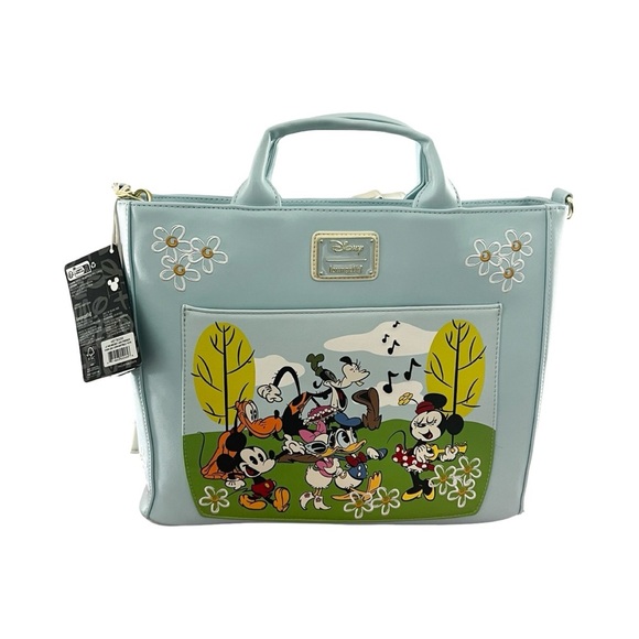NWT LOUNGEFLY Mickey & Friends Exclusive Park Day Convertible Backpack & Tote - Picture 1 of 5